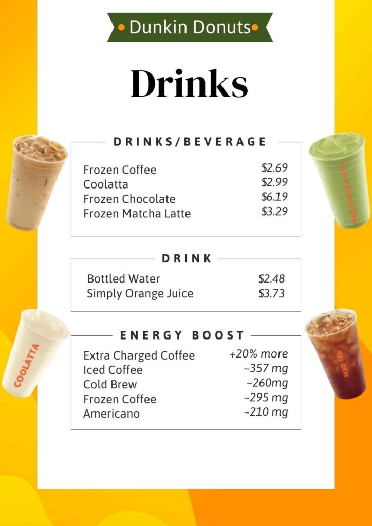 Dunkin Donuts Drink Menu