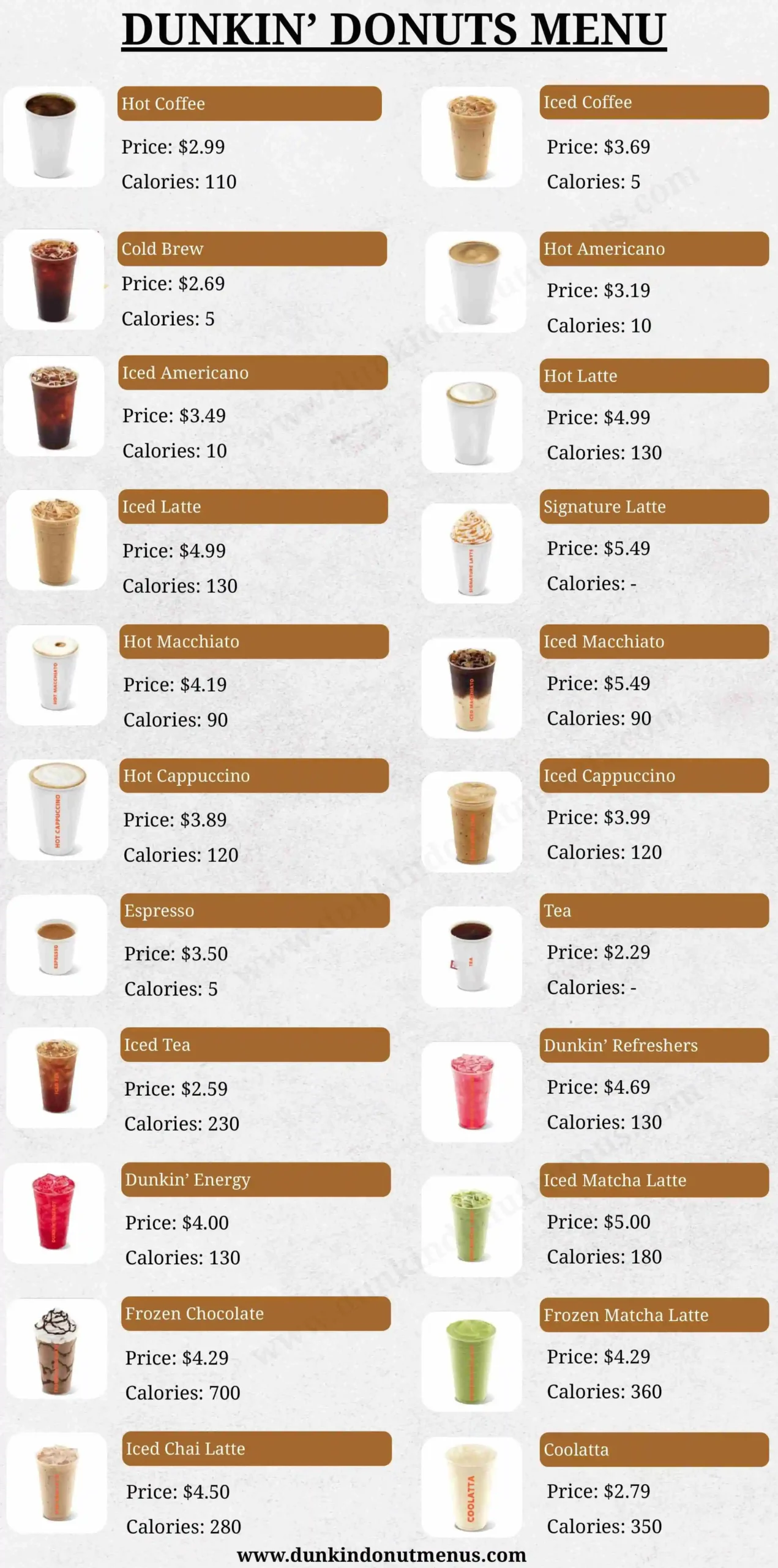 Dunkin’ Donuts Menu