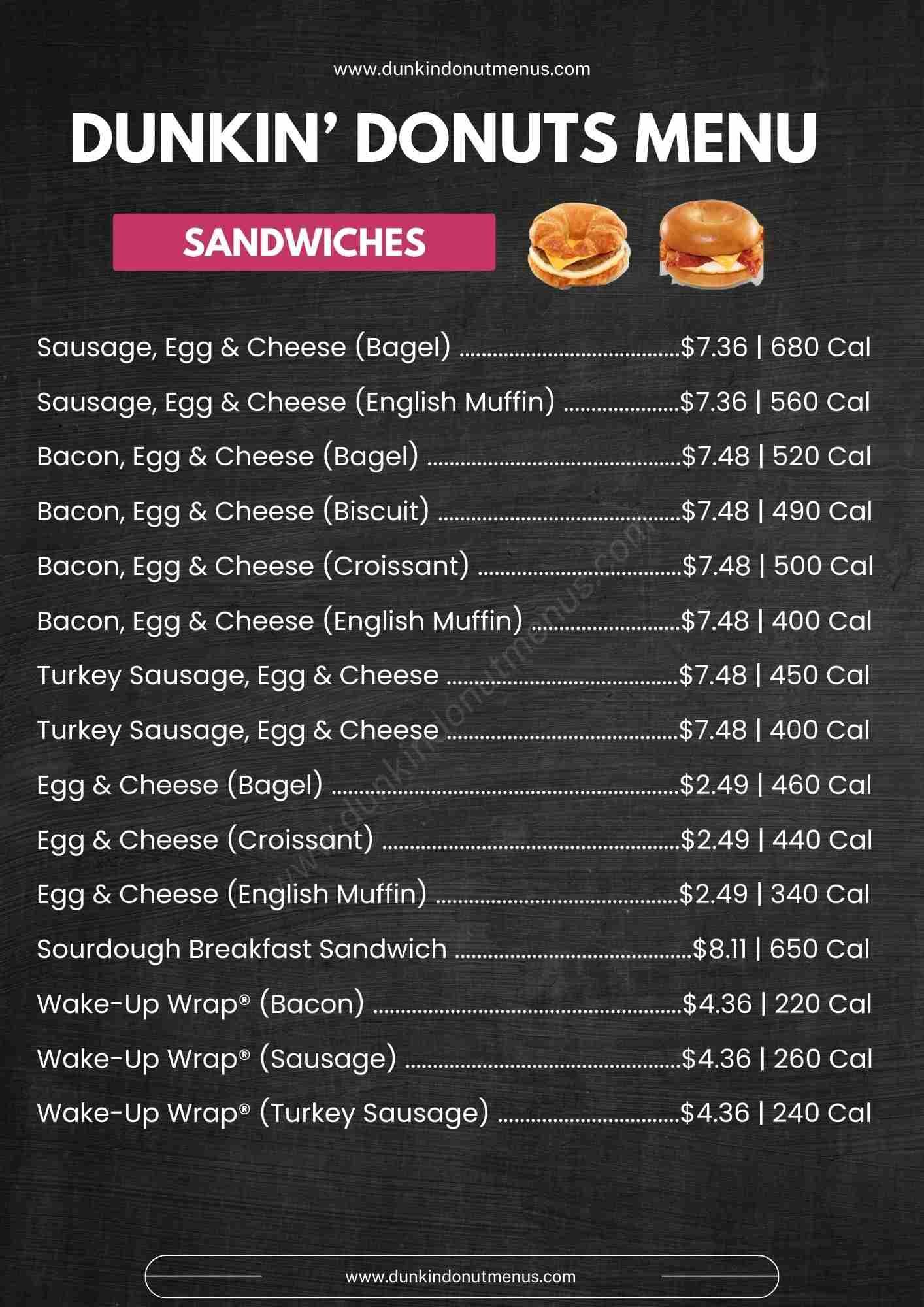 Dunkin’ Donuts Sandwiches & More