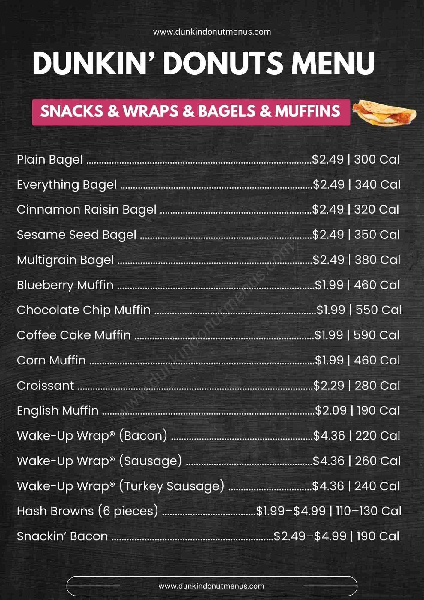 Dunkin’ Donuts Snacks & Wraps